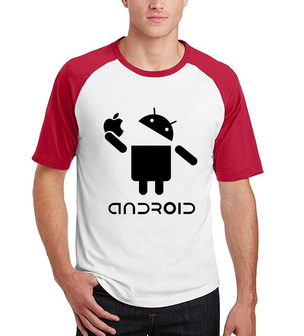 

Cute Android printed T Shirt men Creative Funny harajuku 2019 T-shirt Short sleeve raglan tops Tee hipster summer brand clothing