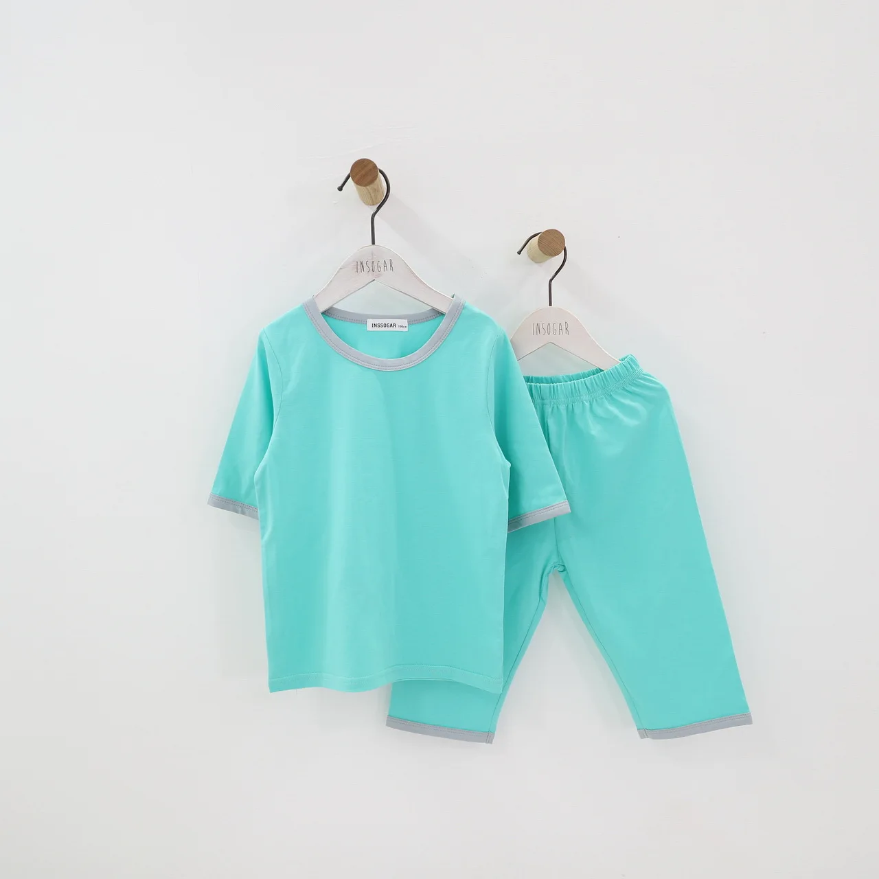 Футболка на день рождения для девочек, хлопковые пижамы Odell Летний Тонкий костюм для мальчиков, кондиционер детские летние пижамы - Цвет: Зеленый