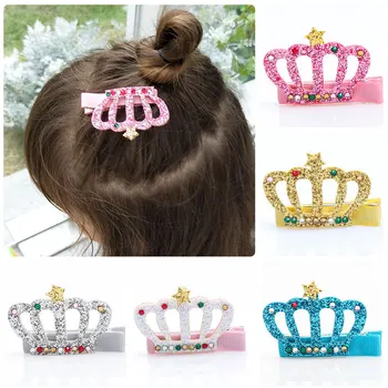 

10 Pcs/Set Kids Classic Flower Glitter Headwear Stereo Crown Sparkly Hair Clips for Girls Pretty Princess Party Hair Accessories