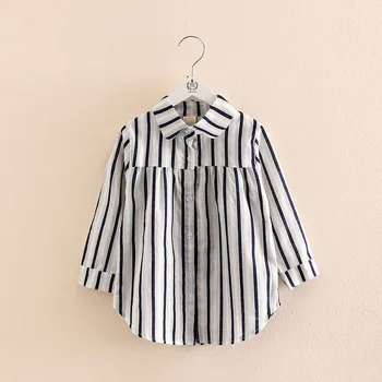 

Girls Tops 2020 Spring Autumn Fashion Trend 2-10 Years Old Long Sleeve Kids Girl Stripe Blouses Shirts Full Sleeve