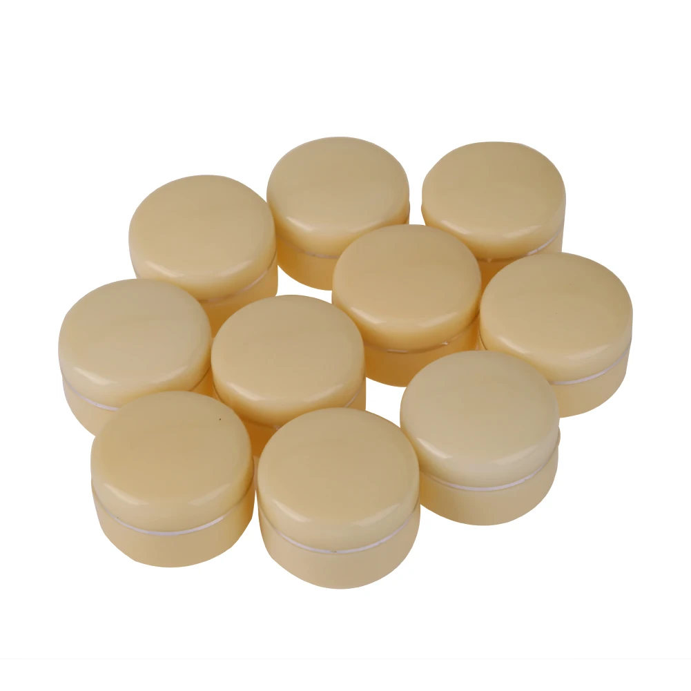 10pcs Beige 30g Empty Cosmetic Jar Pot Eyeshadow Face Cream Container Box Refillable Bottles Acrylic