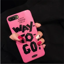 Mr.orange “WAY TO GO ” Fashion Pink Letter Case for iPhone 6 6S 6plus 6Splus 7 7 plus Smooth and Shiny Soft TPU Back Cover Case