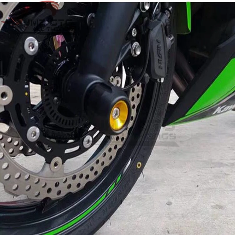 Для Kawasaki Z650- Мотоцикл с ЧПУ алюминиевая передняя ось вилка крушение ползунки колесо защита от падения