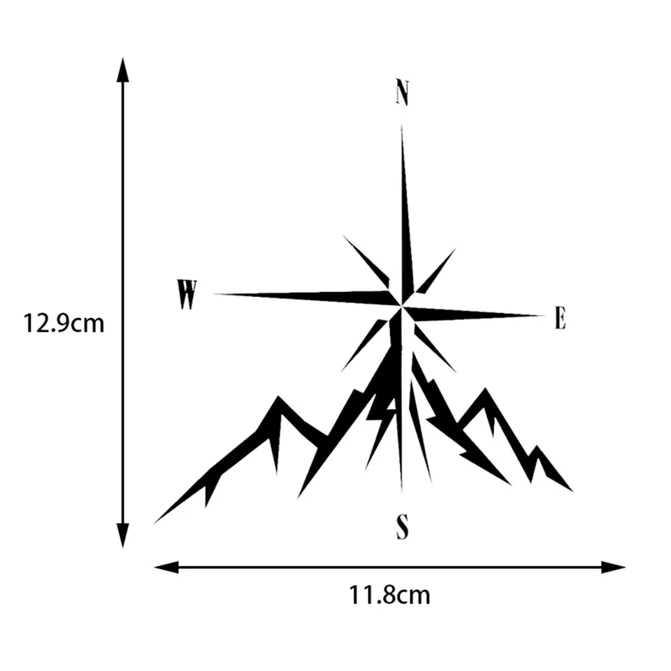 11.8cm12.9cm NSWE Fashion Compass Rose Navigate 4x4 Offroad Car Sticker Vinyl Decals BlackSilverLaser (1)