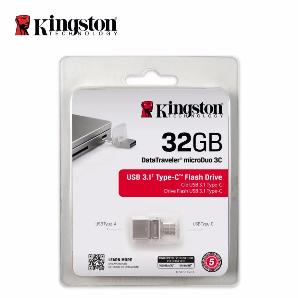 Kingston OTG usb флеш-накопитель типа C 3,1 USB 3,0 32 Гб 64 Гб 128 Гб Смартфон Micro Memory USB карта microDuo