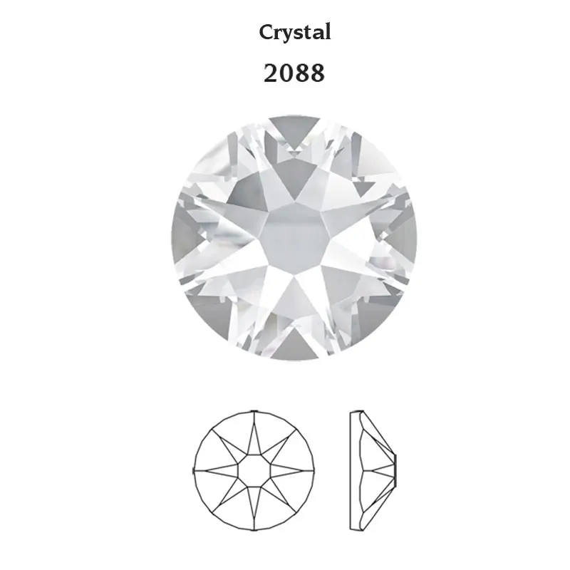 SS10 SW2078 плоская задняя Горячая фиксация 8 Большая 8 маленькая Горячая фиксация 1440 шт мульти радужные стразы стеклянные стразы AB железо на одежду - Цвет: Crystal
