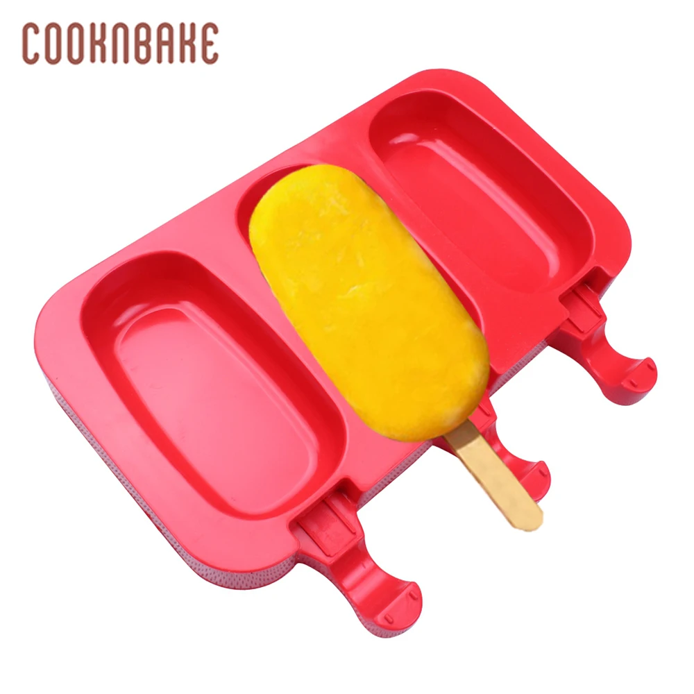 

COOKNBAKE Oval Silicone Ice Cream Mold Ellipse Ice Cubes Popsicle Make Tool Summer Ice Cube Tray Frozen Ice Lolly Mould Reusable