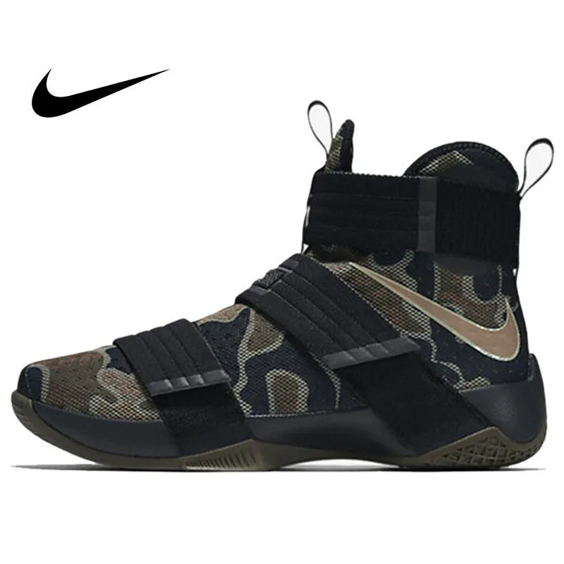

Original Authentic NIKE Originals LEBRON SOLDIER 10 Men's Cool Camouflage Basketball Shoes Sneakers High Breathable Durable