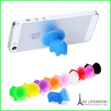 O envio gratuito de 50 pçs/lote cores misturadas Piggie sucção Silicone móvel celular Rack de telefone Mount Holder suporte acessório favor de partido