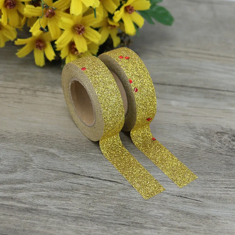 

1pcs Adhesive Silver Golden powder glitter Washi Tape Scrapbooking Christmas Party Kawaii Cute Decorative Paper Crafts Hot Sale