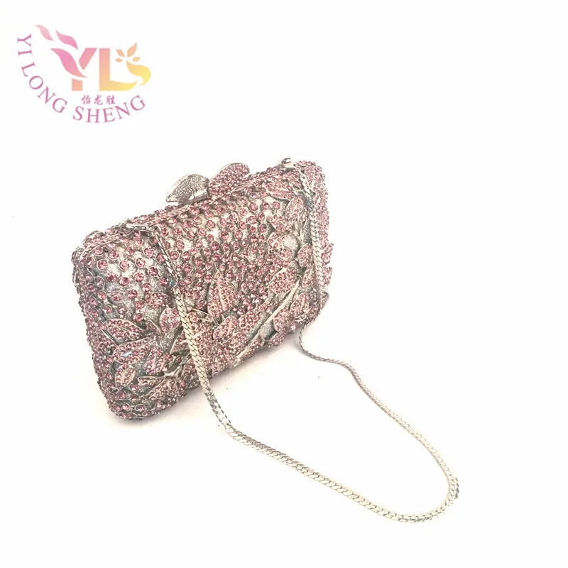 Women Evening Clutch Handbags Handmade with High Grade Crystals Bags in Pink for Women 2017 YLS-F71