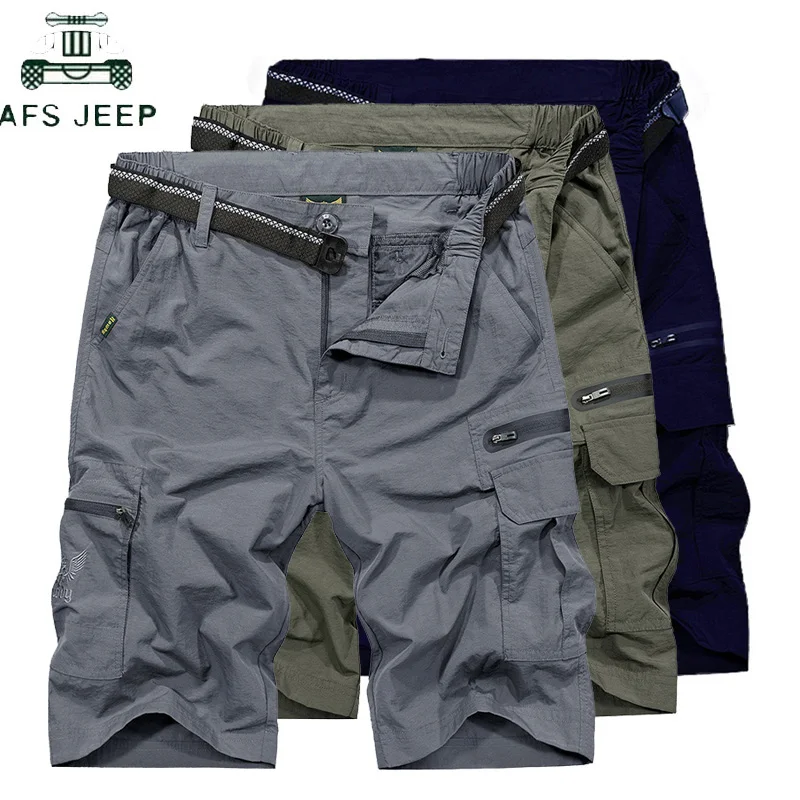 Летние быстросохнущие водонепроницаемые тактические шорты для мужчин с несколькими карманами на молнии, верхняя одежда, карго шорты для мужчин, большие размеры, M-4XL