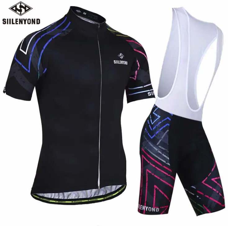 Jersey and bib Pants Siilenyond Pro комплект для велоспорта, Мужская одежда для горного велосипеда, одежда для велоспорта - Цвет: Jersey and bib Pants