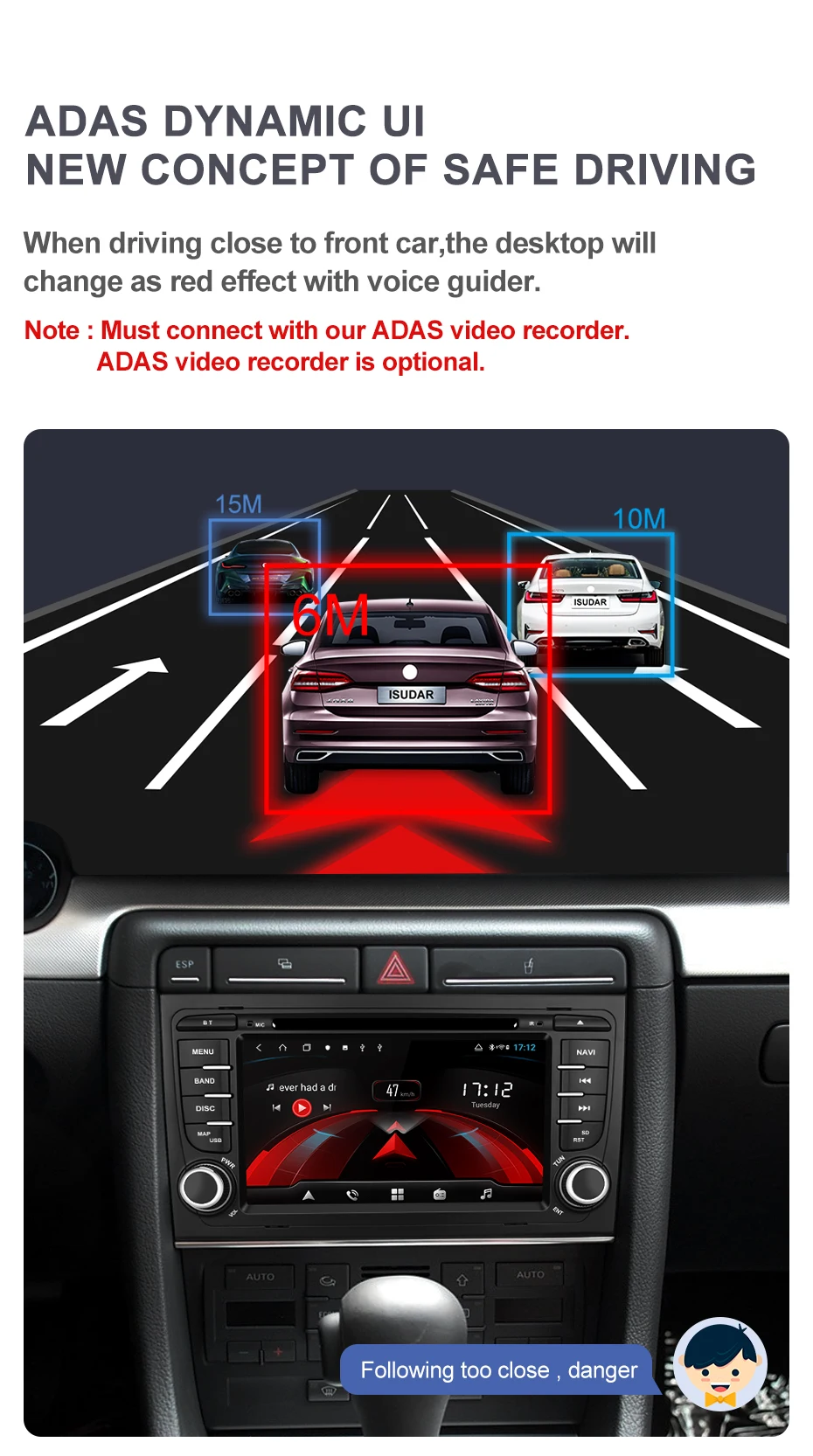 Cheap Isudar H53 Car Multimedia Player 2 Din Auto Radio Android For Audi/A4/S4 2002-2008 GPS DVD 8 Core RAM 4GB ROM 64GB DVR DSP 3
