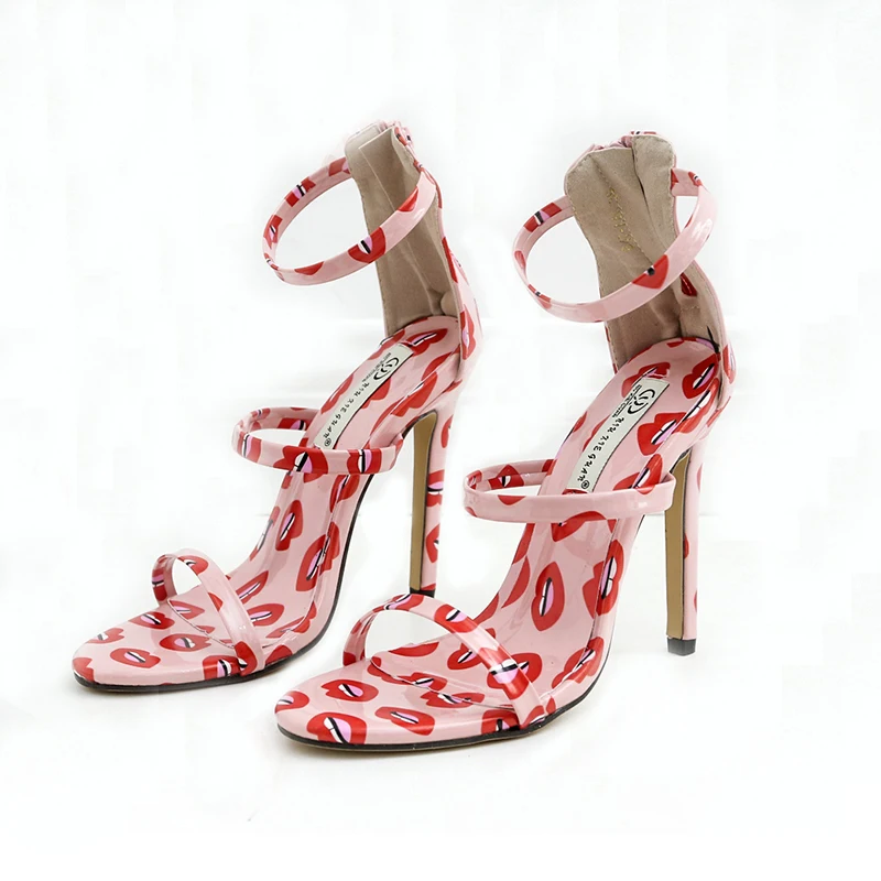 

Fashion Summer Shoes Women High Heels Stiletto Sandals Lady Sexy printing Pumps Female banquet Ankle Strap Shoes girls Sandals
