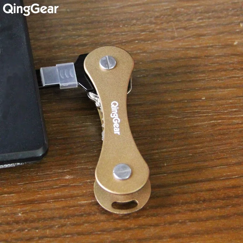 QingGear Keybone Mulit набор ручных инструментов из титана, углеродного волокна, стекловолокна, алюминиевый держатель для ключей, органайзер для ключей