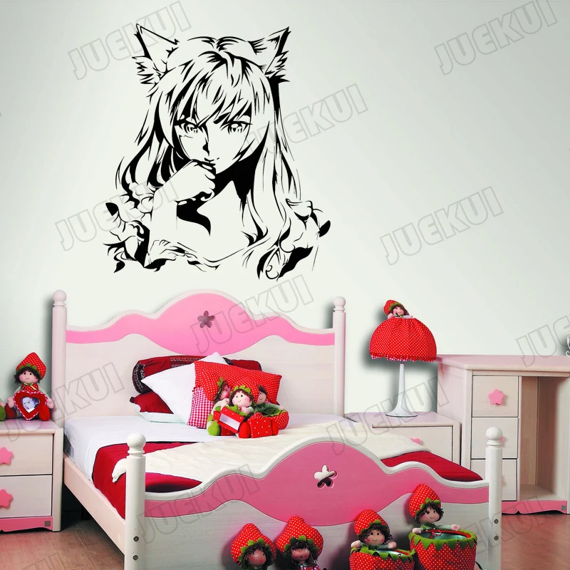Japanese Cartoon Girl Anime Wall Sticker for Kids Room Nursery Girls