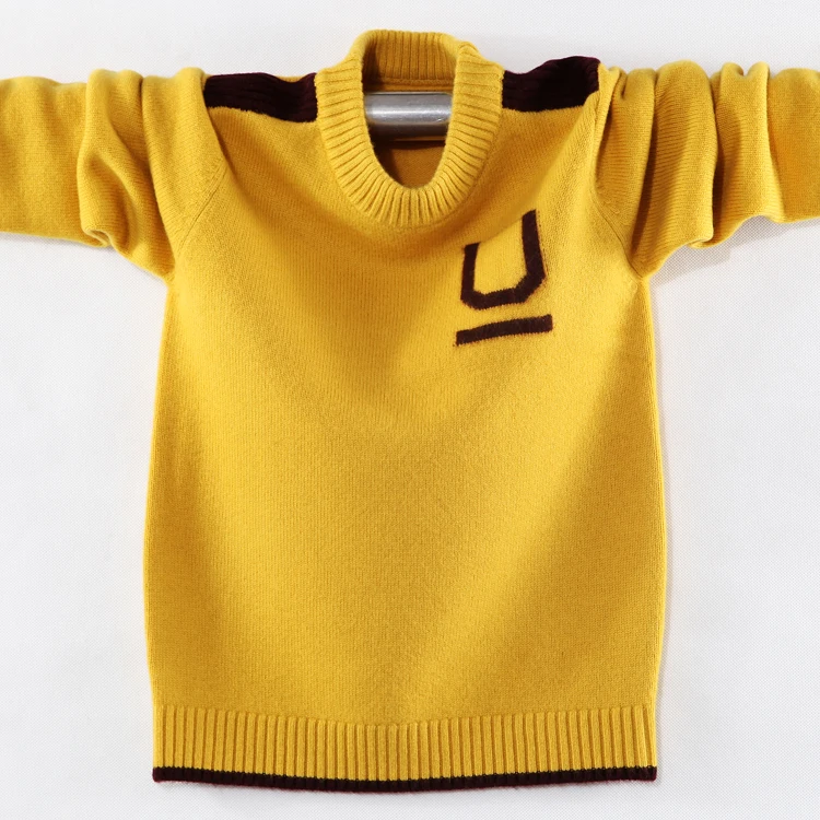

yellow genuine cashmere sweater 100% cashmere sweater Customized big size 180cm boy's thick plain knitted sweater free shipping