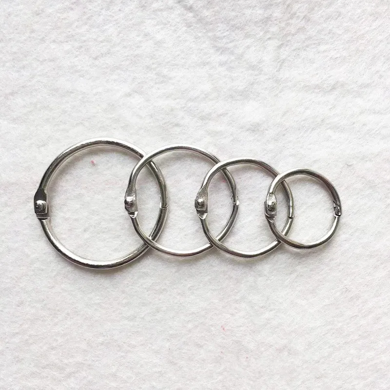 

10Pcs Staple Book Binder 20mm Outer Diameter Loose Leaf Ring Keychain Circlip Ring