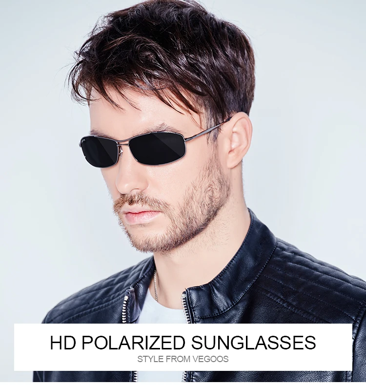 VEGOOS Солнцезащитные очки Мужские Роскошные брендовые дизайнерские поляризованные солнцезащитные очки Прямоугольная оправа для вождения рыбалки UV400 Gafas de Sol Mujer#1318