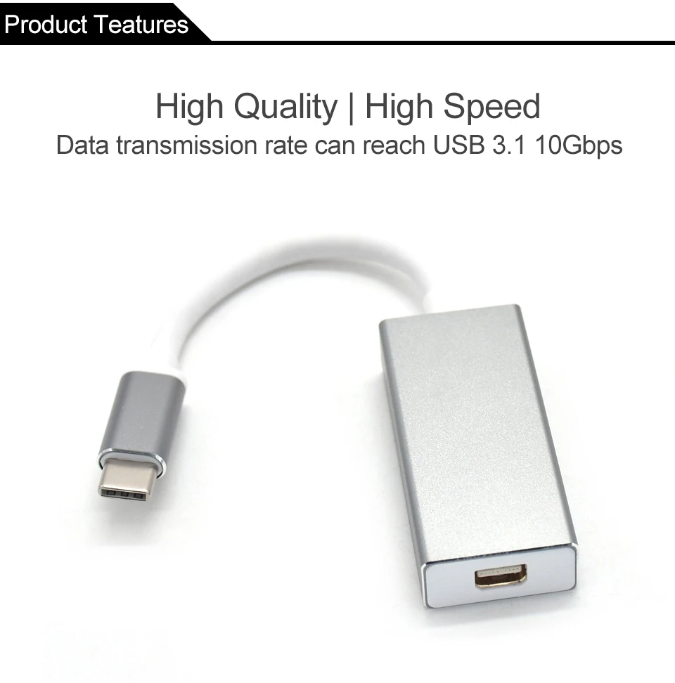 Type C to Mini DisplayPort DP Adapter USB C 3.1 Support 4K Male to Female HDTV Converter for Macbook Projector Type-C Cable (7)