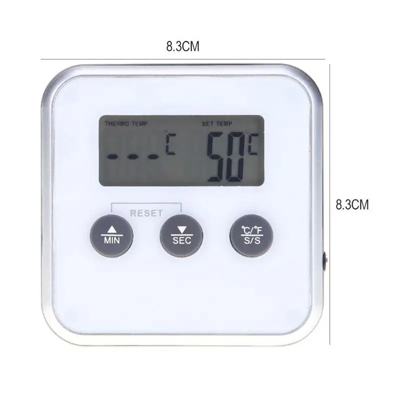 Цифровые термометры для духовки, беспроводной термометр для приготовления пищи, барбекю с ЖК-дисплеем, таймер для барбекю, датчик температуры, кухонные инструменты для приготовления пищи