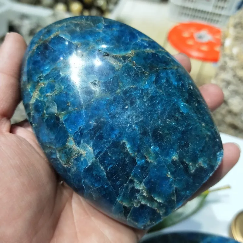 about 600g 400 г-1000 г натуральный кристаллический камень Синий Апатит камень сырье украшение из драгоценного камня полированный кварц ручная работа украшения дома Исцеление - Цвет: about 600g