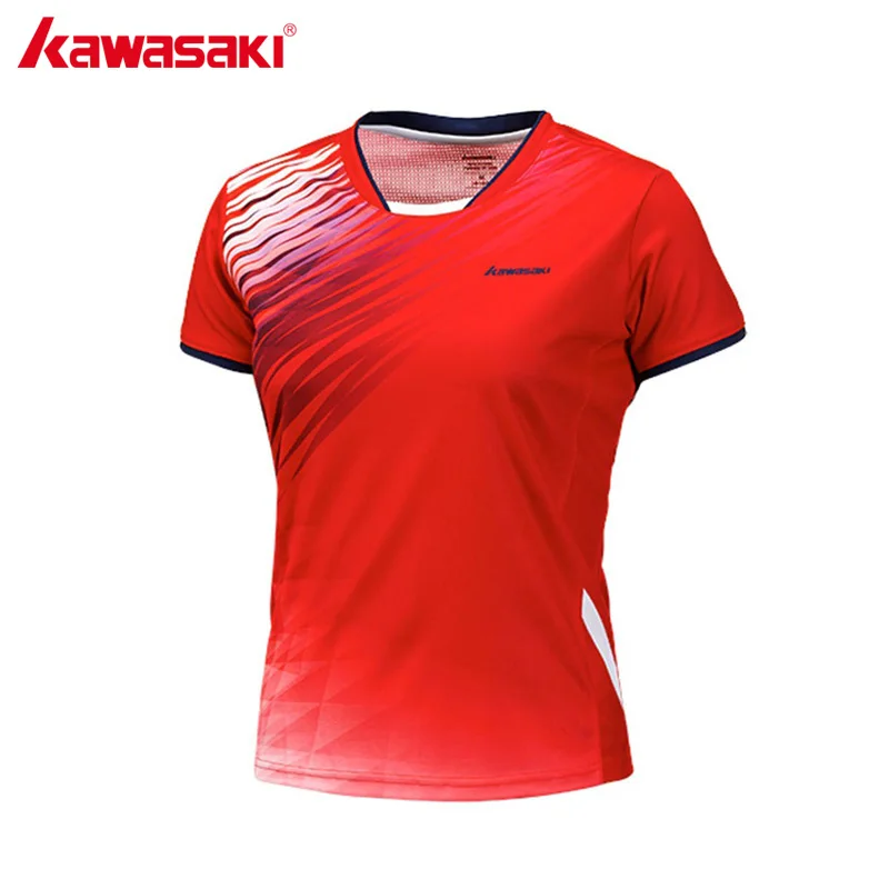 KAWASAKI красные теннисные футболки для женщин, дышащая Спортивная футболка для женщин, спортивная одежда высокого качества, ST-172018