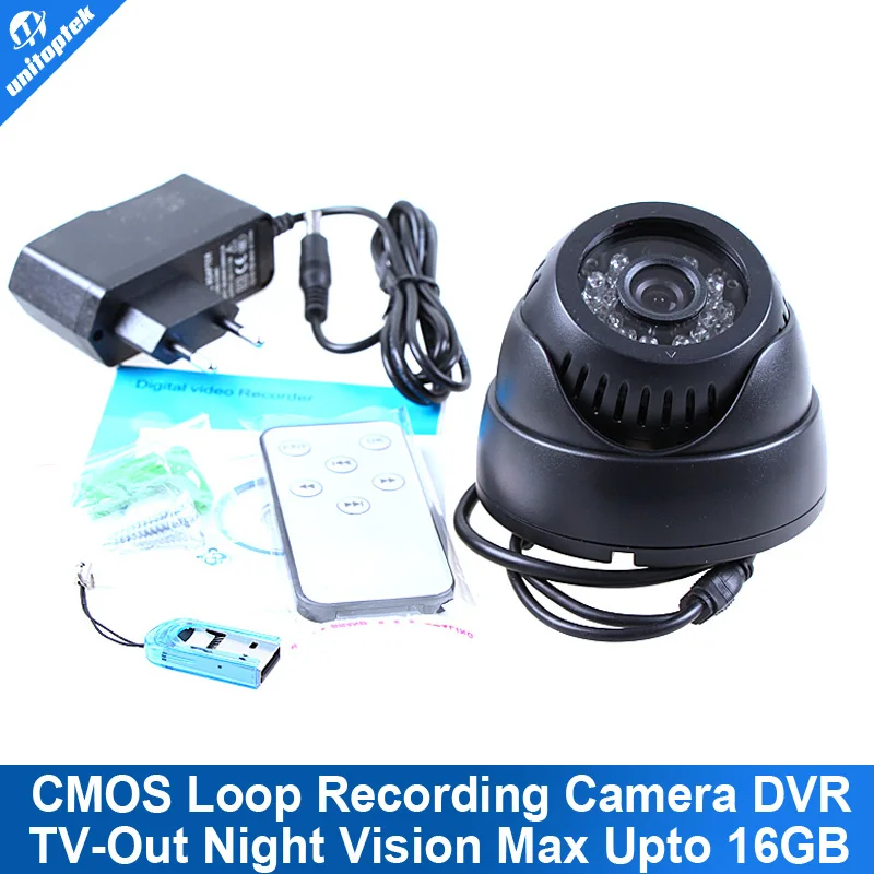 

2015 Upgrade 24 LED IR Color CMOS Loop Recording CCTV Security Dome Camera Digital Video Recorder TV Out Remote Control