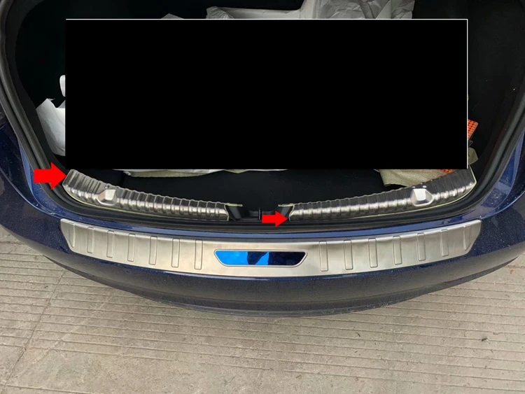 Для Tesla модель 3 нержавеющая сталь задняя внутренняя защитная накладка на багажник Накладка на порог