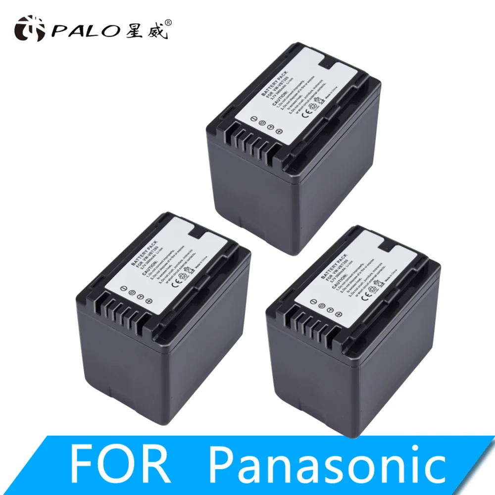 PALO 3900mAh VW-VBT380 VBT380 VW-VBT190 батарея+ USB двойное зарядное устройство для Panasonic HC-V720, HC-V727, HC-V730, HC-V750, HC-V760, HC-V770 - Цвет: 3PCS