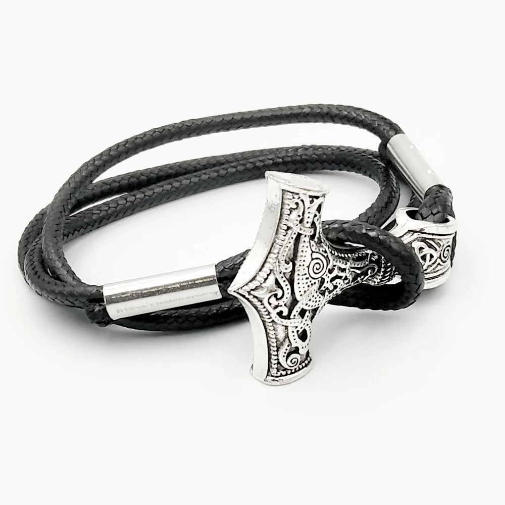 Norse мужское ювелирное изделие Viking Odin мьельнир Тора молоток цепочка браслет в виде