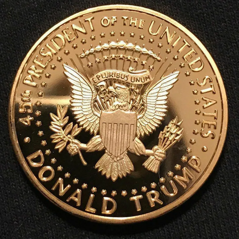 

Believe In God US Donald Trump Commemorative Coin Golden EAGLE Novelty Plated Coin Hot Gold Coins