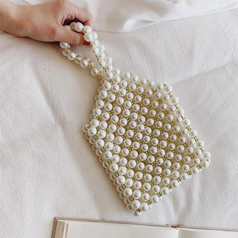 Ручной жемчужные сумочки Lady beaded сумка Для женщин вечерние Винтаж сумки Ins маленькая сумка с клапаном мини сумка через плечо