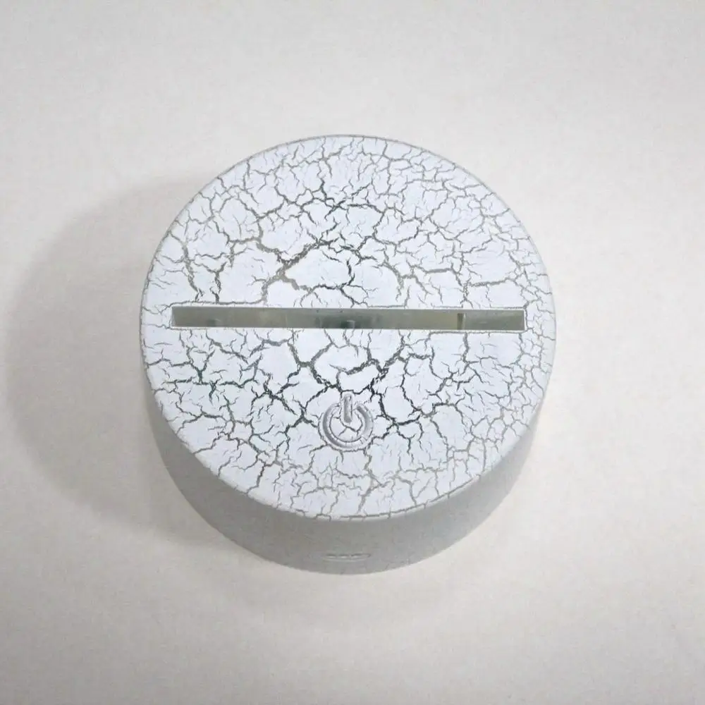 crack base Красочные Медузы животных светодиодный 3D визуальная Иллюзия ночник креативные настольные украшения свет спальня настольная Новинка лампа подарок для детей - Испускаемый цвет: crack base