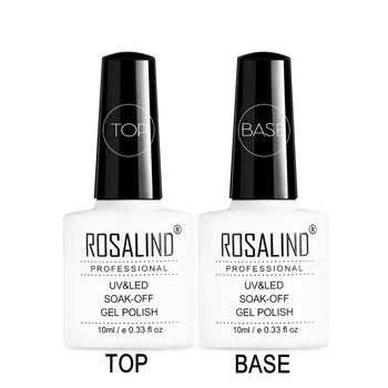 

ROSALIND Top&Base Coat Nail Gel Polish 2PCS Top It Off + Base Coat Foundation Gel Varnishes Set For Nails 10ml UV Nail Primer