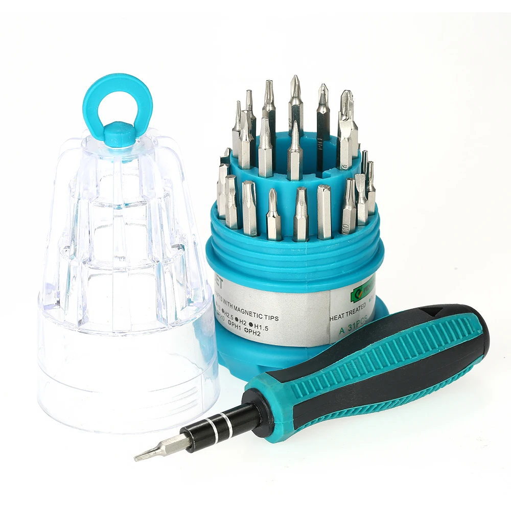 

31PCS Multi-purpose Screwdriver with Magnetic Tools Screwdriver Set With Storage Box for repaire open or disassemble cellphone