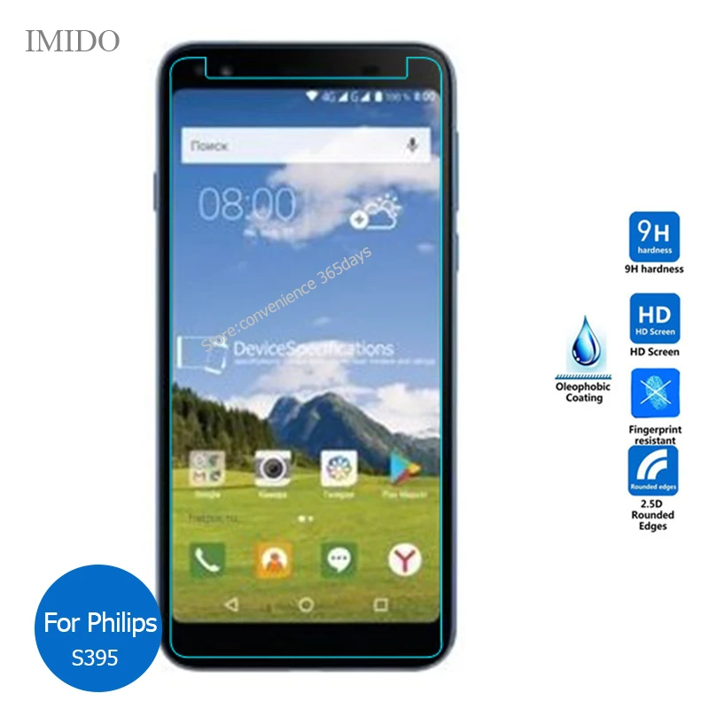 

For Philips S395 Tempered Glass Screen Protector 2.5D 9H Safety Protective Film on S 395