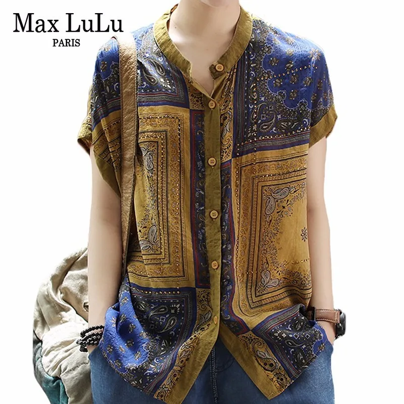 Max LuLu 2019 Летняя мода китайский стиль Женская одежда с бриллиантами Женские