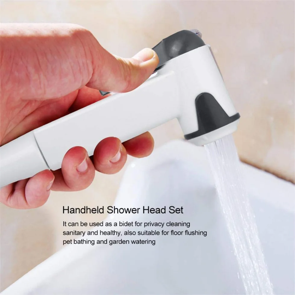

Handheld Bidet Sprayer Set Shattaf Tool Portable Abs Personal Hygiene Bathroom Kit Accessory Toilet Attachment with Hose Holder