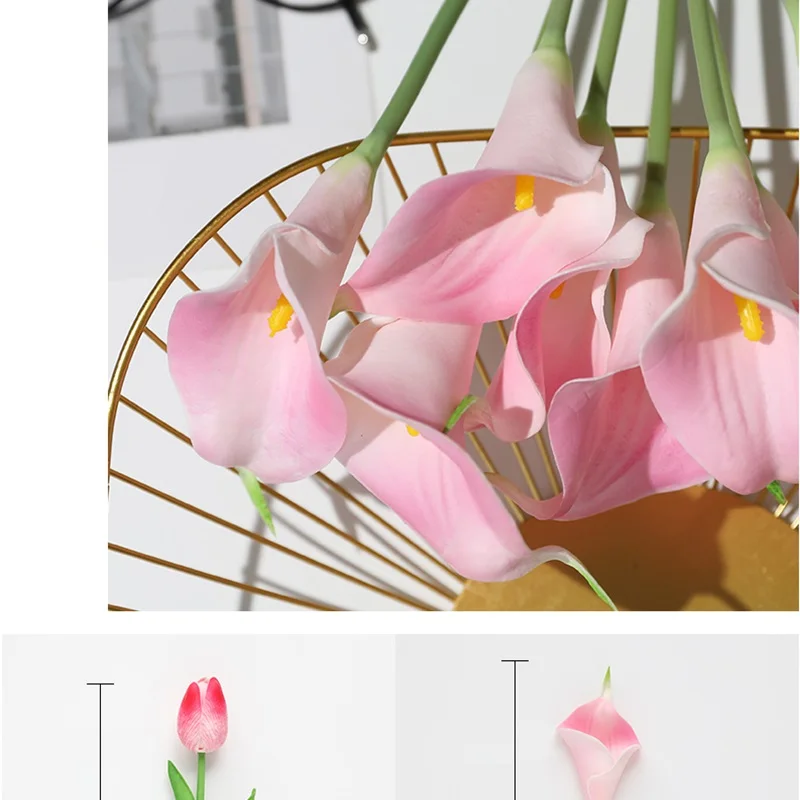 Xuanxixiaotong 5 шт./лот Искусственные цветы тюльпаны букет невесты PU Calla para decora букет цветы для дома Свадебные Декоративные