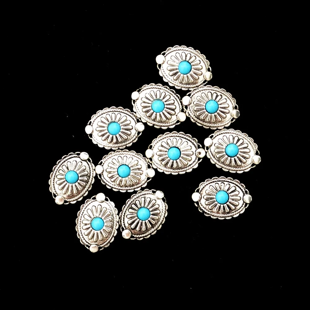 

50 PCS/lot Oval Connector for Necklace Easter Day's Jewelry Making Accessories Turquoise Eye Connectors DIY Findings