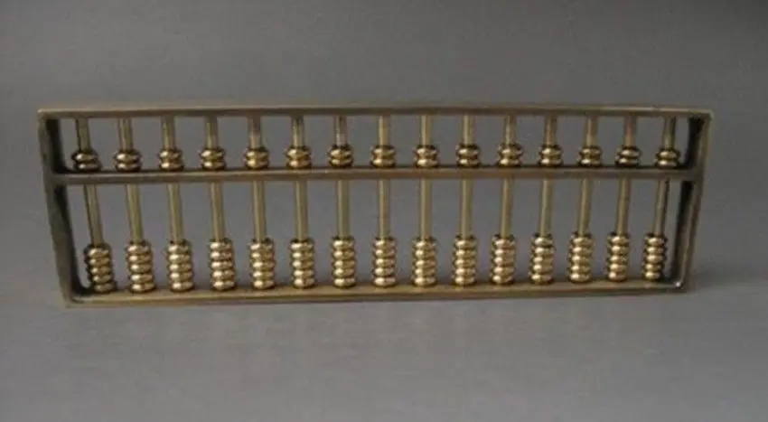 Collectible Chinese Tibetan Brass carved Abacus-Calculator
