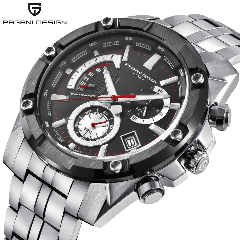 

Men Watches Luxury Brand Sport Dive Military Multifunction Clock high quality All steel Quartz Watch Men Chronograph Relogio