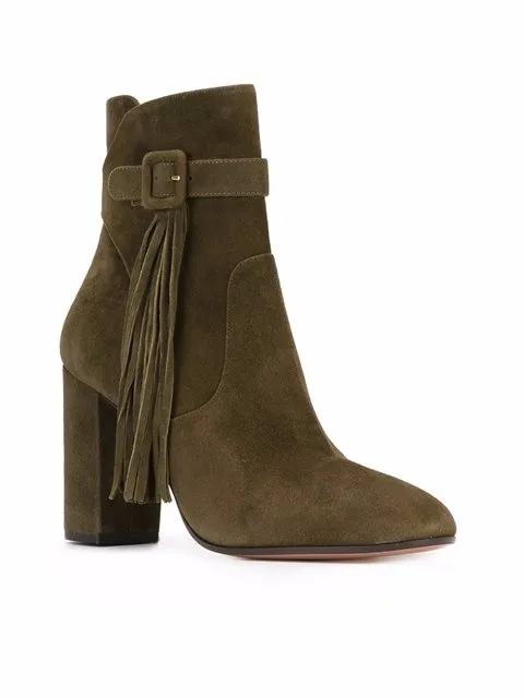 army green high heel boots
