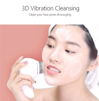 

3D Cleansing Brush Vibrate Facial Brush Wireless Charging Waterproof Pores Cleaner Face Cleaners Scrubber Pro Rotation