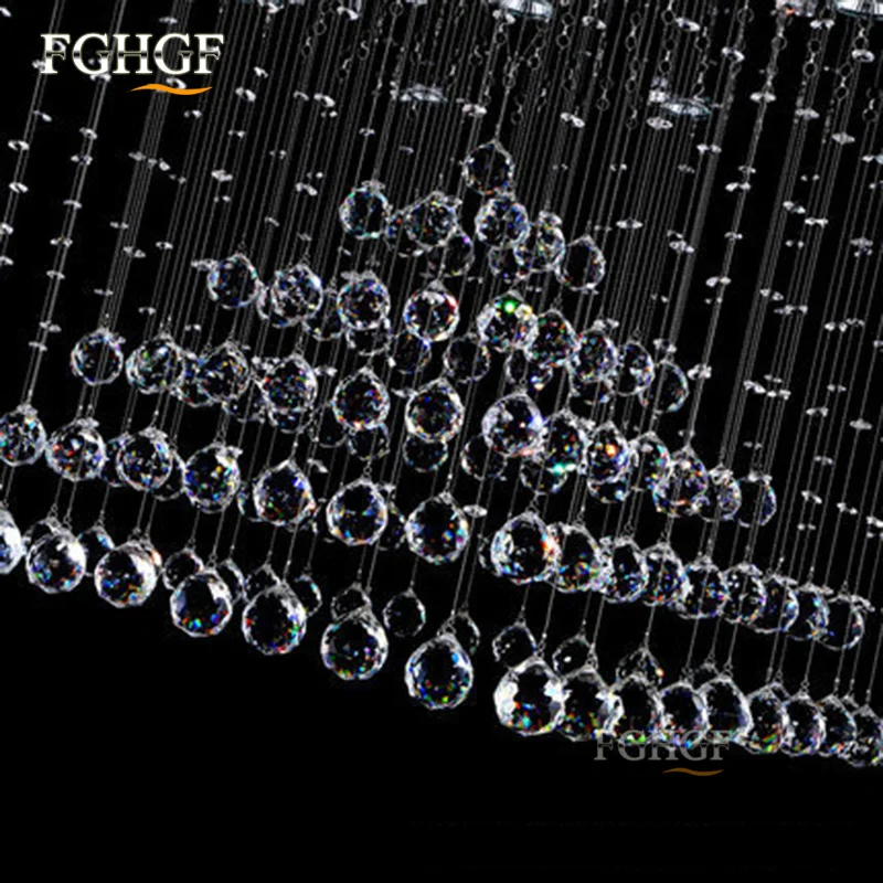 Luxury Square Crystal Chandelier Light Lustres de Cristal Lamp Modern Lighting Long Stair Lamp for Flush Mounted lampada led (1)