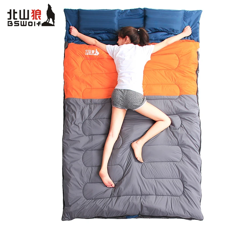 

BSWolf Ultralight Cotton Camping Outdoor Sleeping Bag Double Adults Sleeping Bag Warm Polyester Fiber Sleeping Bag Durable