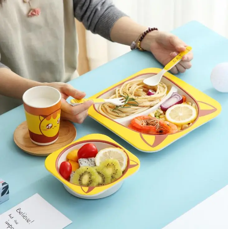 5pcs/sets Children's Tableware Cartoon Rice Baby Feeding Bowl Meal Bowl Bamboo Fiber Kids Cute Cutlery Boy Girl Gift Tableware 5pcs/sets Children's Tableware Cartoon Rice Baby Feeding Bowl Meal Bowl Bamboo Fiber Kids Cute Cutlery Boy Girl Gift Tableware