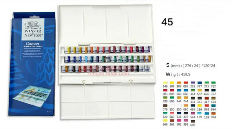 Бесплатная доставка Winsor & Newton Твердые cotman акварельные краски набор студии Кисти профессиональный уровень художников art красящий пигмент
